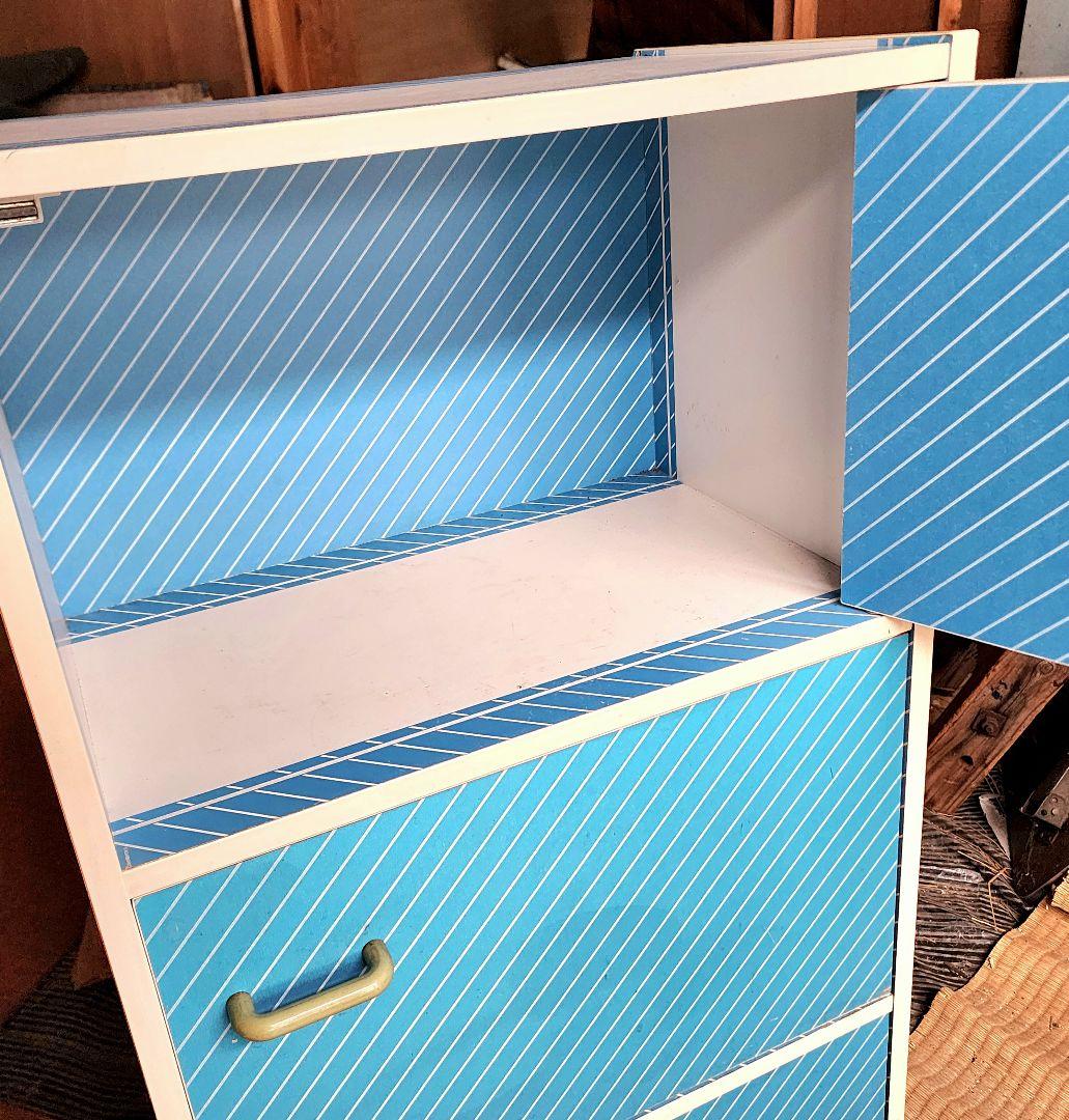 【昭和レトロ】レトロポップ3段収納(ブルー)