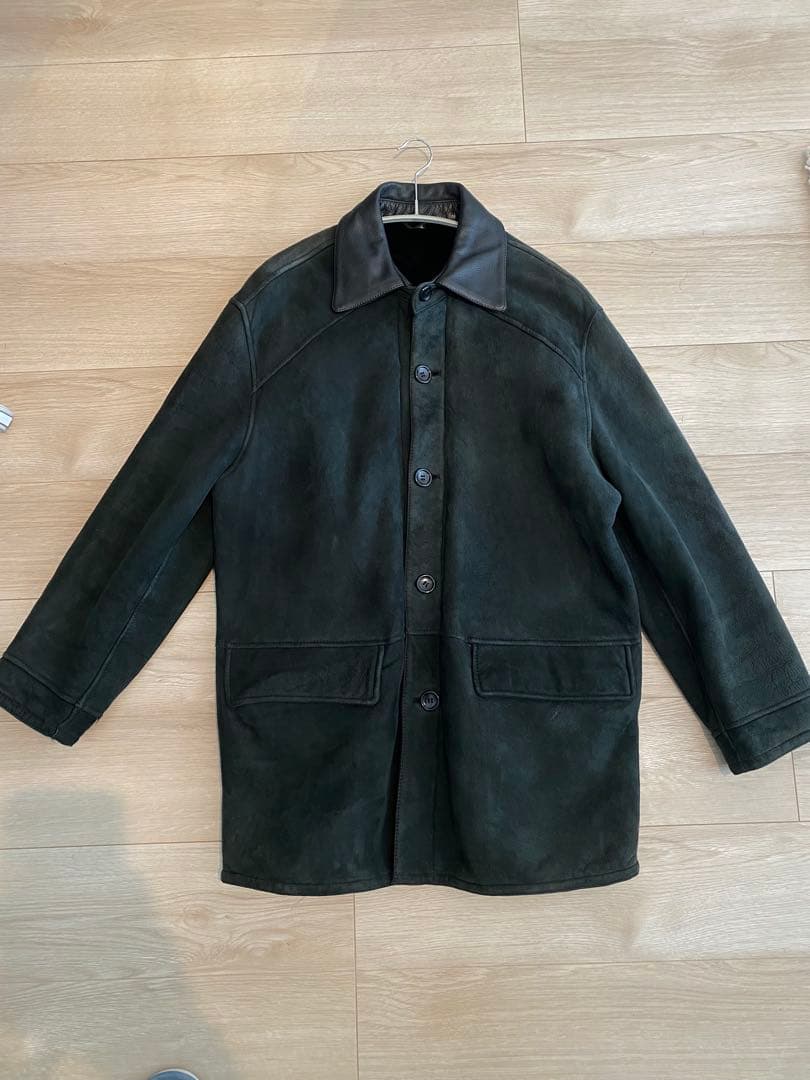 襟レザー　ハーフコート　スエード 高円寺 used