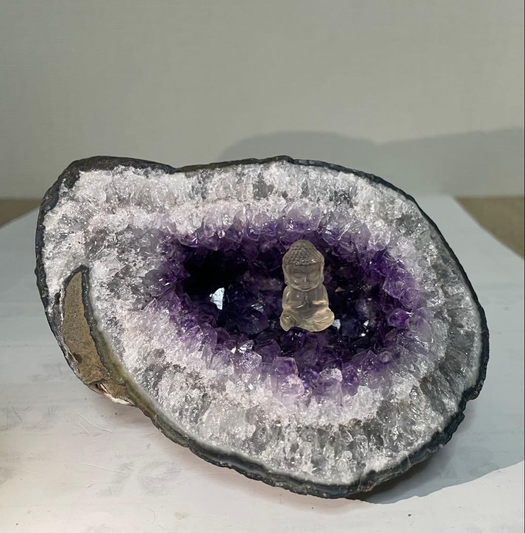 アメジストドーム マネーボックス 天然石パワーストーン 紫水晶 幸運 1.2kg