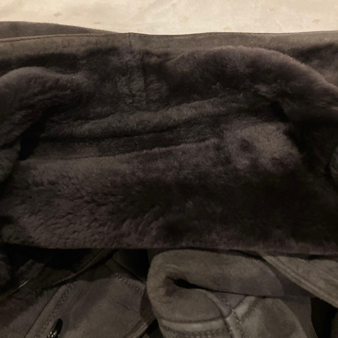 Simon 本革 シングル　ムートンコート　グレー系　ユニセックス　40