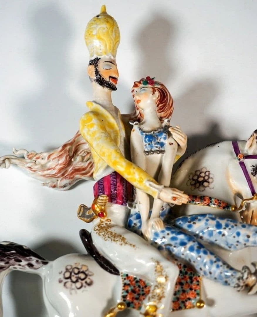 マイセン アラビアンナイト 千夜一夜 立体陶板画 フィギュアプラーク 魔法の馬