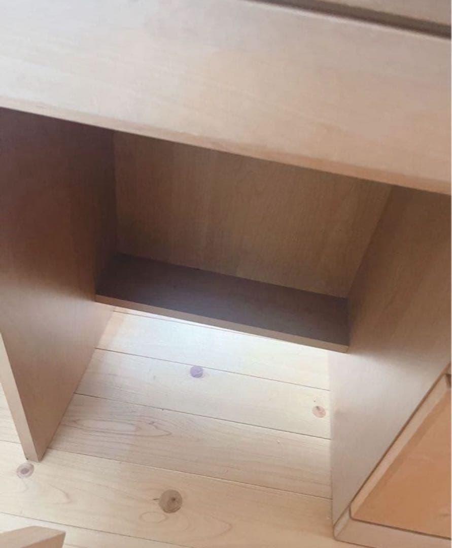 木製 ミラー付きドレッサー　ドレッサー鏡台　ナチュラル　木製　2口コンセント付き