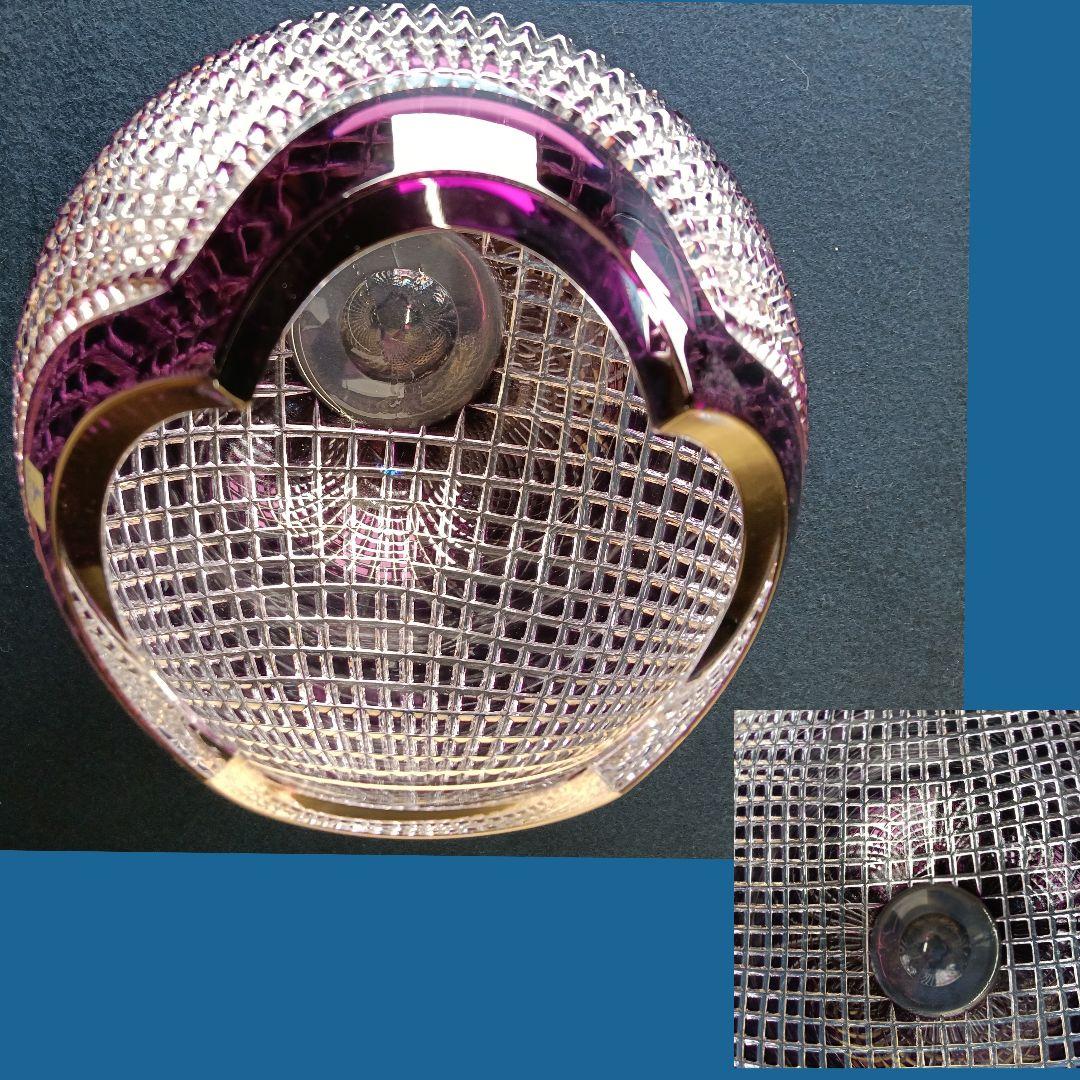 中村AJ77 希少 LASKA ボヘミアグラス花瓶 丸型 箱入栞付 未使用