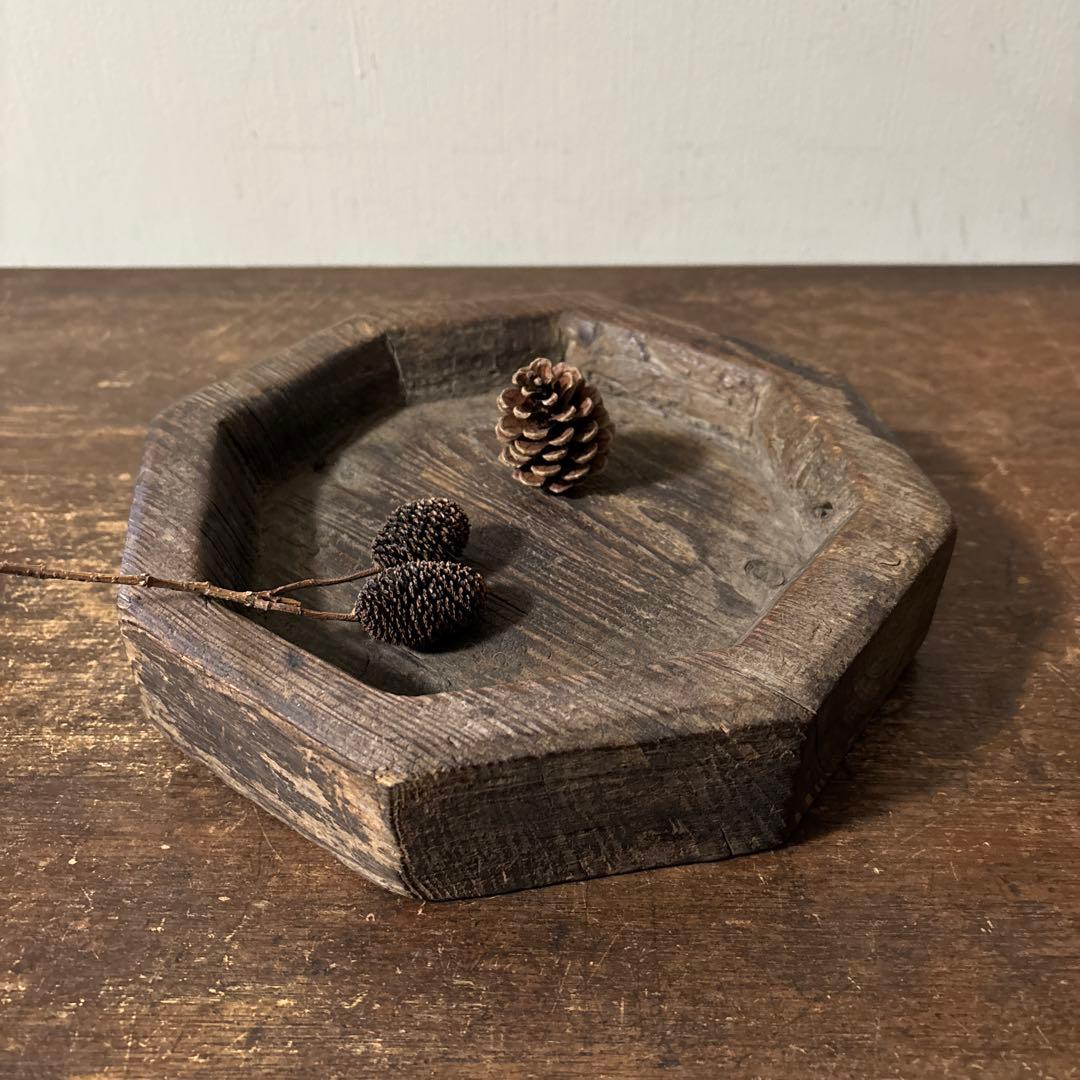 李朝木製灰皿　古民具　韓国古美術　花入　花器　和骨董　アンティーク　古道具