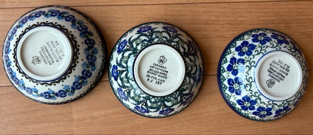 オーダーストップします ポーランド食器　丸型 小鉢3個➕ 角皿３つ