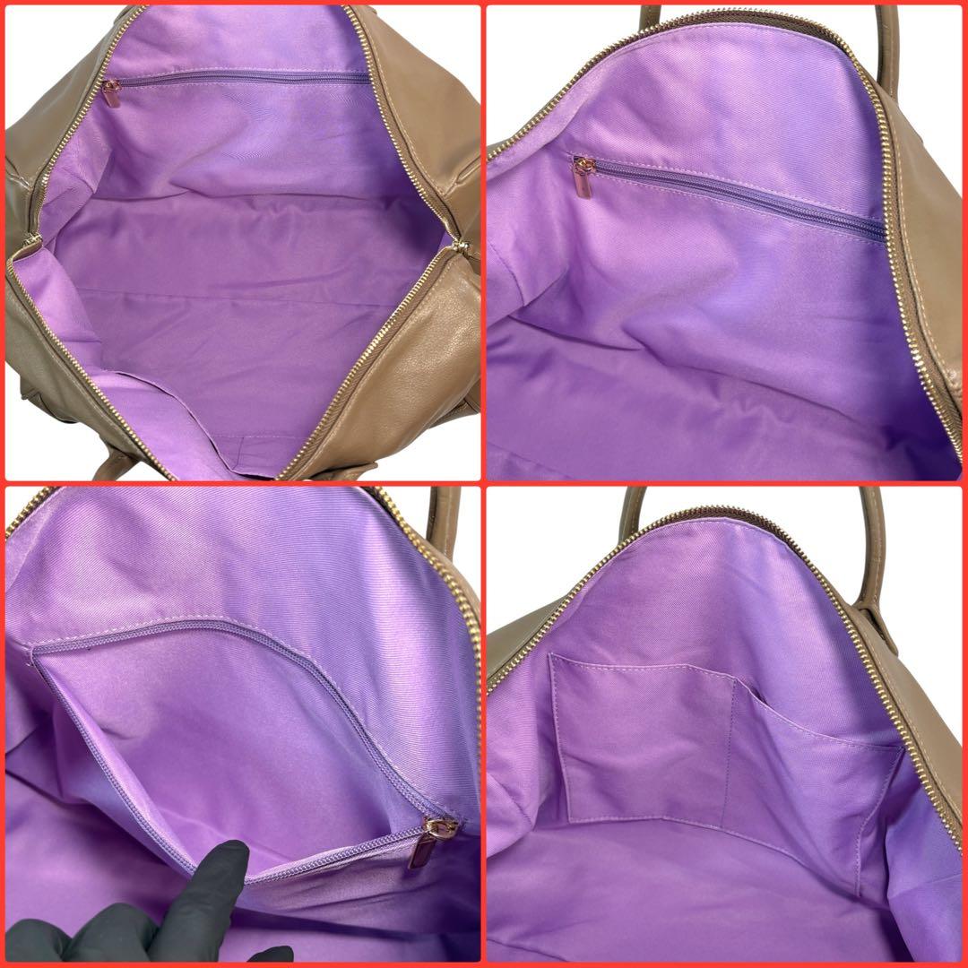 美品 PAPILLONNER ボストンバッグ 肩掛け ハンドバッグ レザー 本革