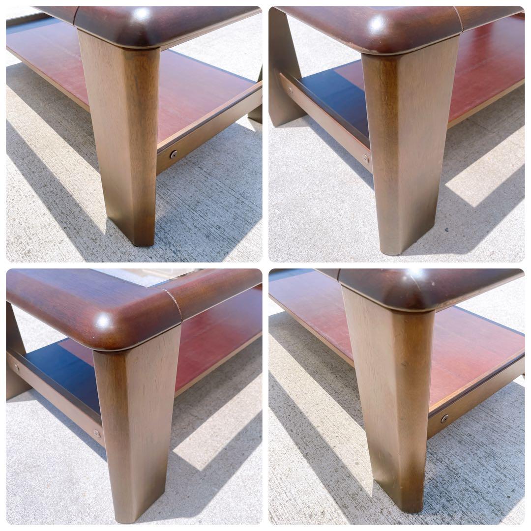 【送料込】maruni マルニ木工 レトロ ガラス天板 ローテーブル