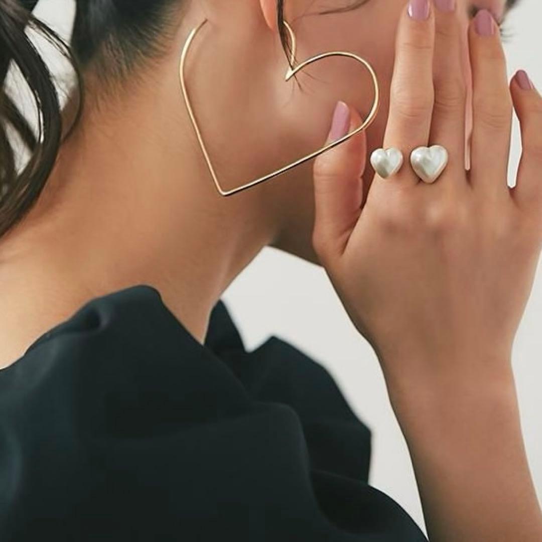 【完売品】Seven ten ハートツインリング パール 11号サイズ