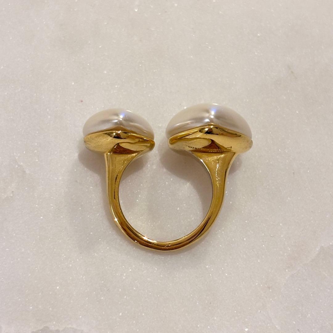 【完売品】Seven ten ハートツインリング パール 11号サイズ