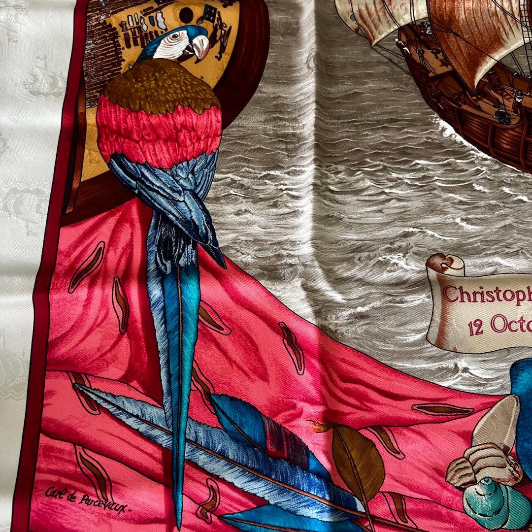 HERMES エルメス カレ90 シルク スカーフ クリストファー・コロンブス