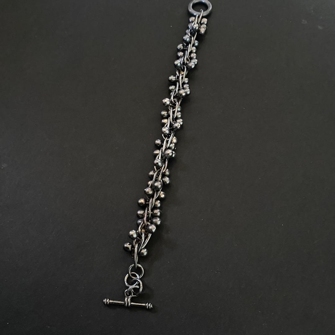 ヴィンテージ メキシコ シルバー パール DNA リンク ブレスレット