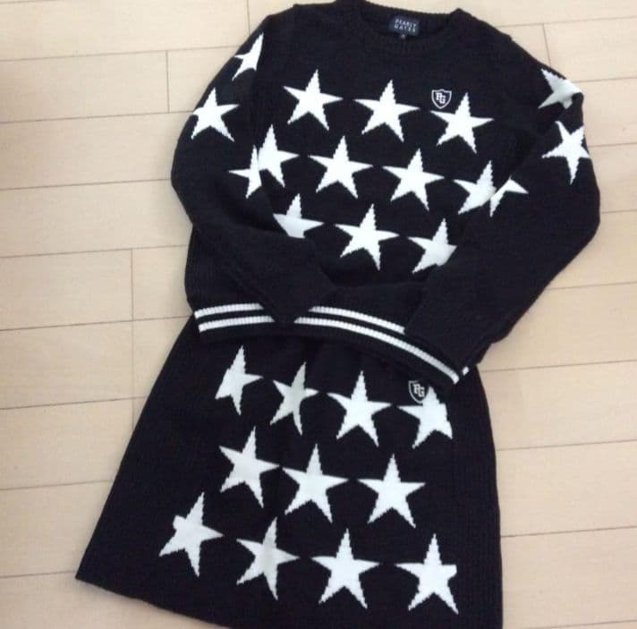 PEARLY GATES 星柄セーター Sサイズ スカートセーターセットアップ