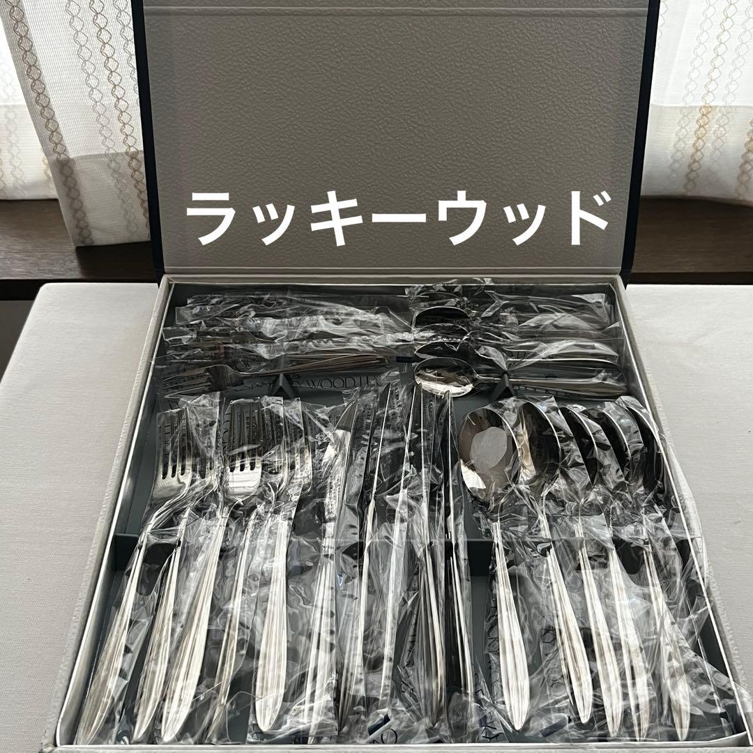 ラッキーウッド ステンレス カトラリー ディナーセット スプーン 25本