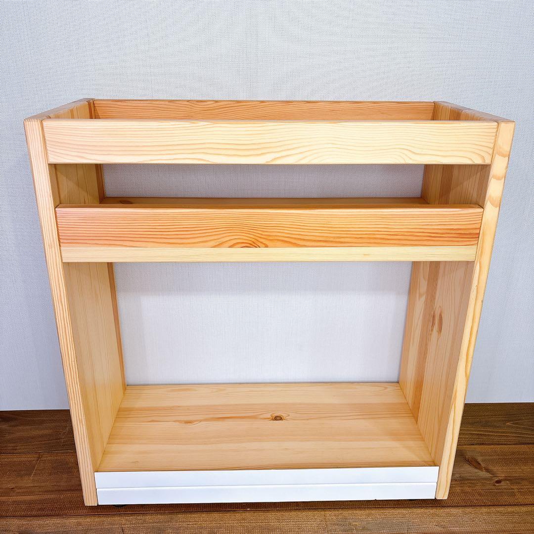 【良品】 無印良品 パイン材 デスクワゴン 幅55×奥行24×高さ57.5cm