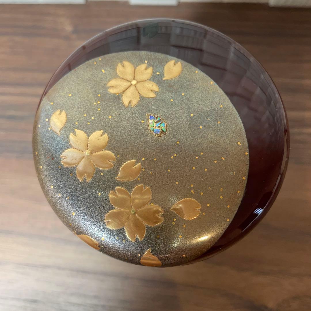 【茶道】大棗　夜桜蒔絵　吉田華正