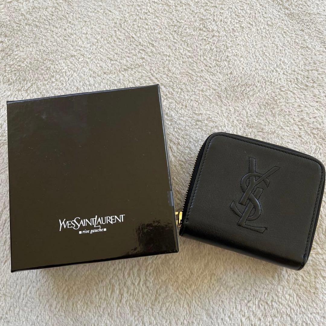 Yves Saint Laurent イヴサンローラン 二つ折り財布 ブラック