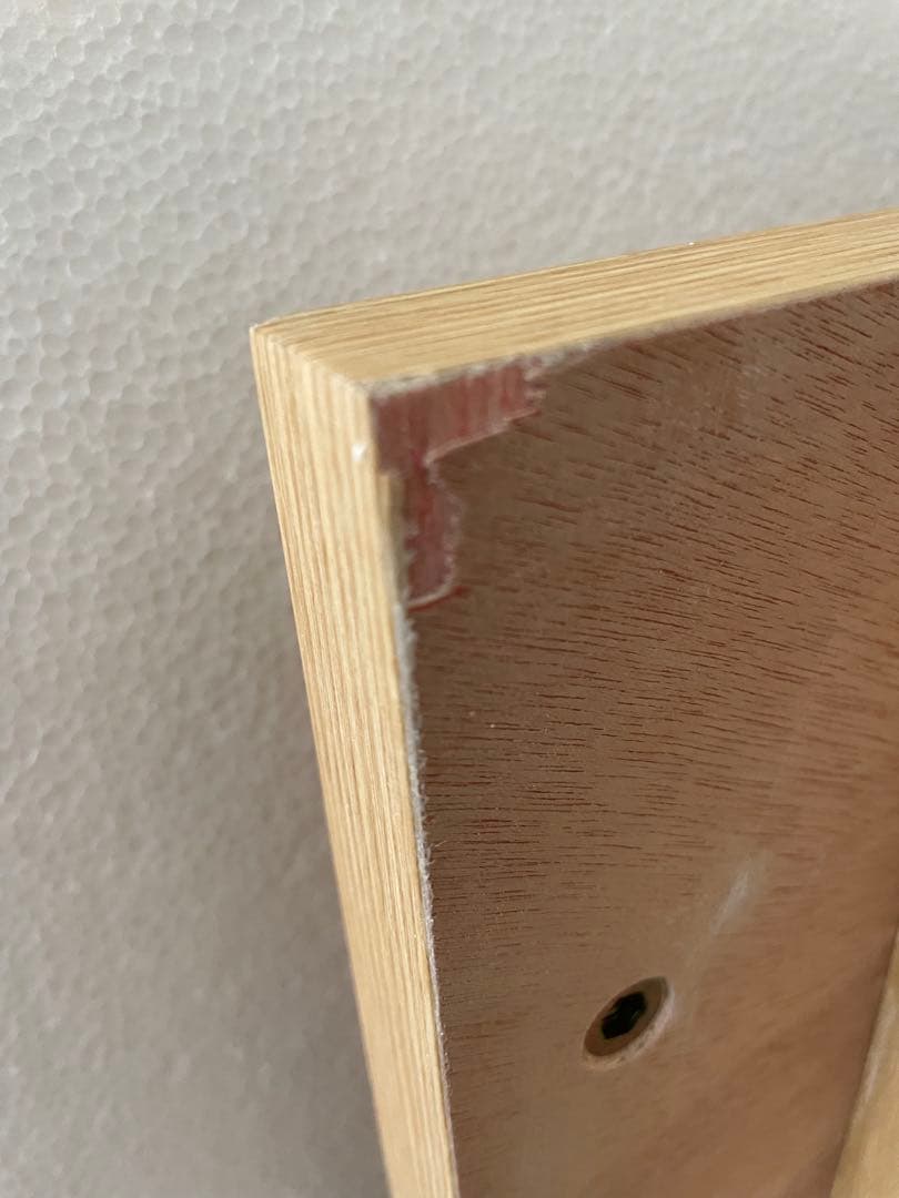 【売約済】天然木タモ突板デスク 幅150cm奥行45cm引出あり北欧風 長机