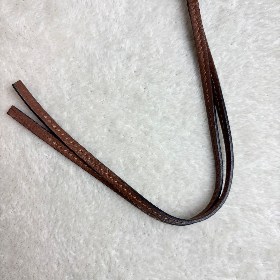 【美品✨】LOEWE キーリング バックチャーム アナグラム ブラウン レザー