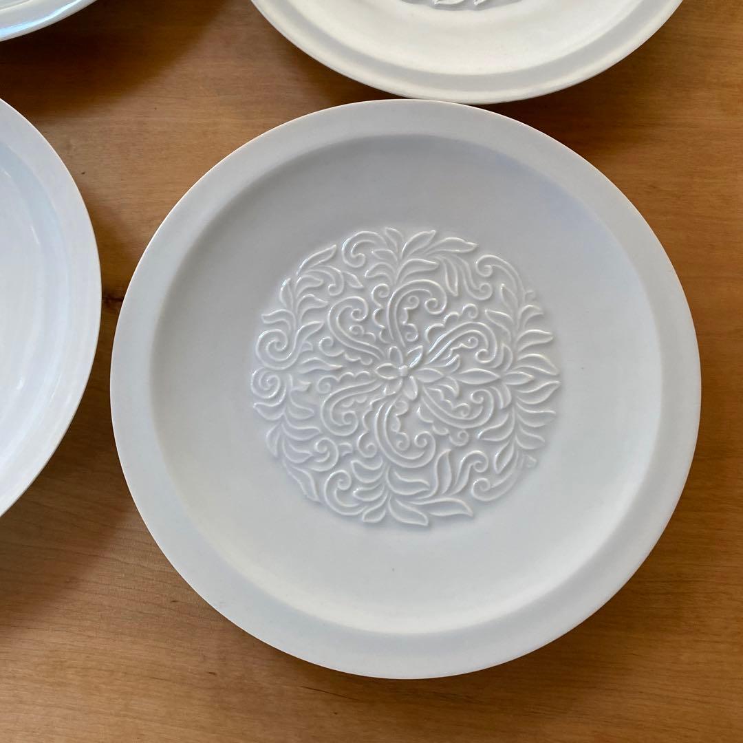 加藤渓山　青白磁唐草皿　5枚　お値下げしました