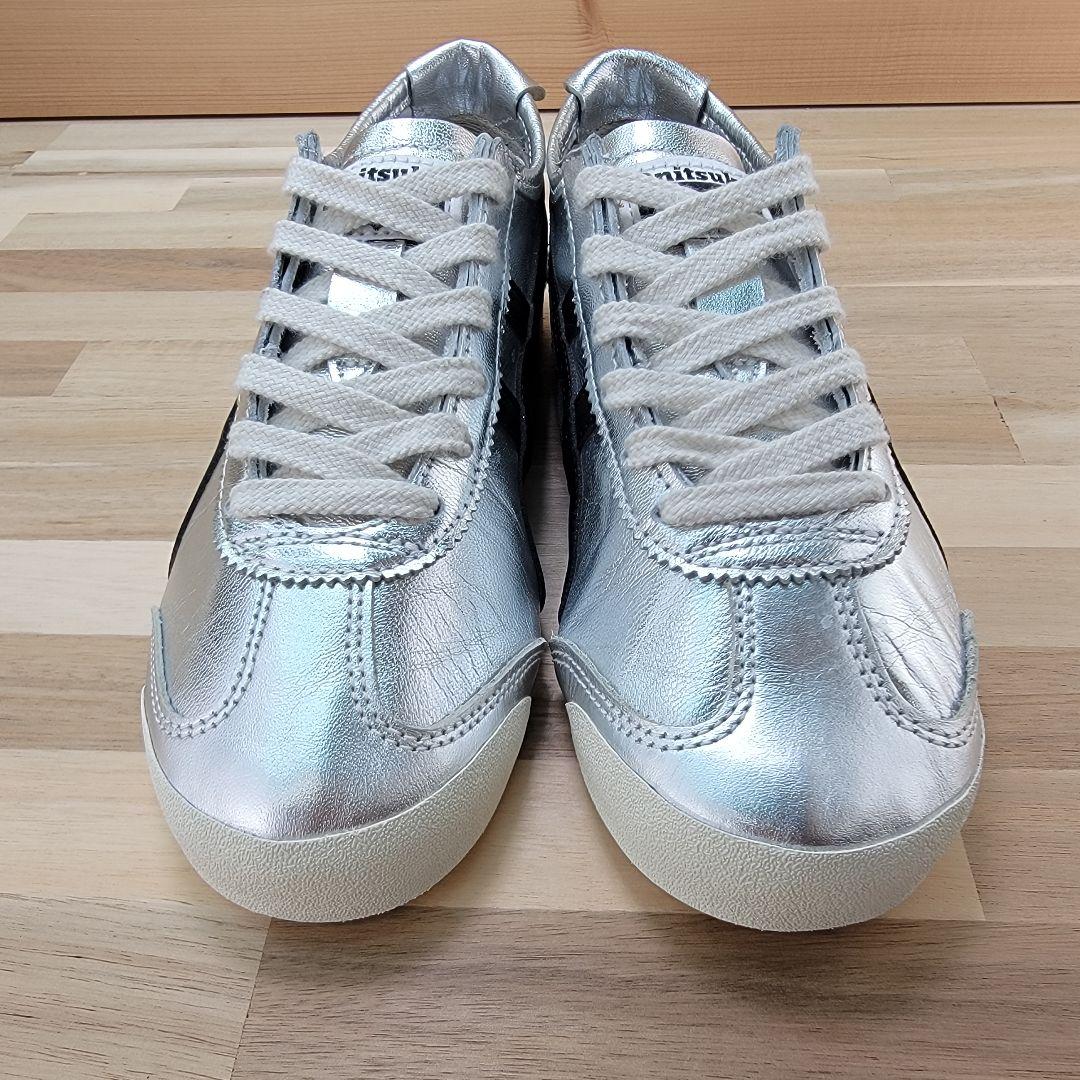 オニツカタイガー メキシコ66 シルバー/ブラック 23センチ