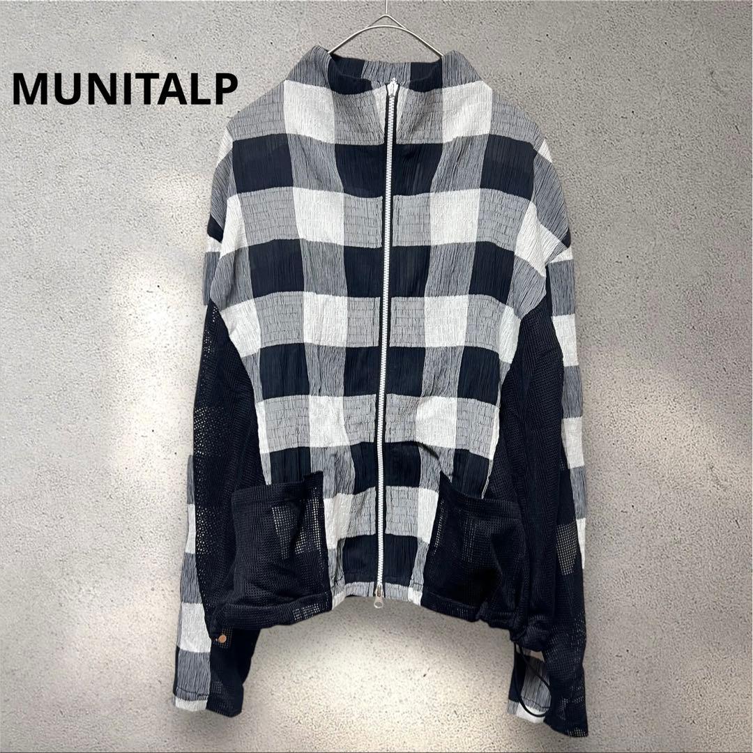 新品　MUNITALP ムニタルプ　チェック柄メッシュジャケット　ゴルフウェア