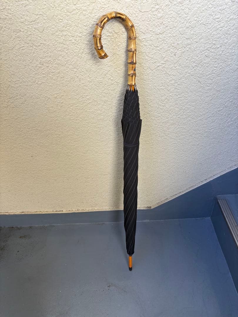 3連休お値下げ！！PaulSmith ピンストライプ長傘　カラー骨パープル