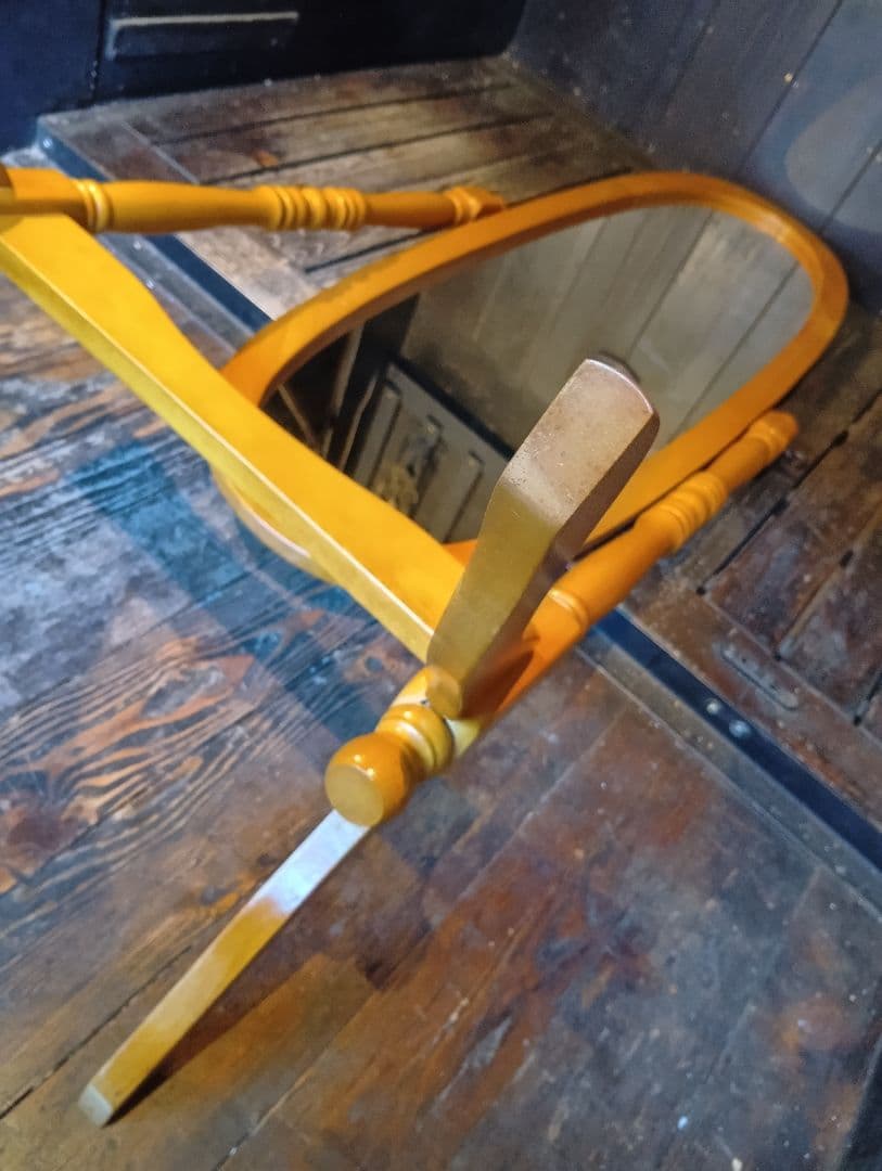 オーバル　コロニアル　スタンド　ミラー　ナチュラル　無垢材　姿見　全身鏡