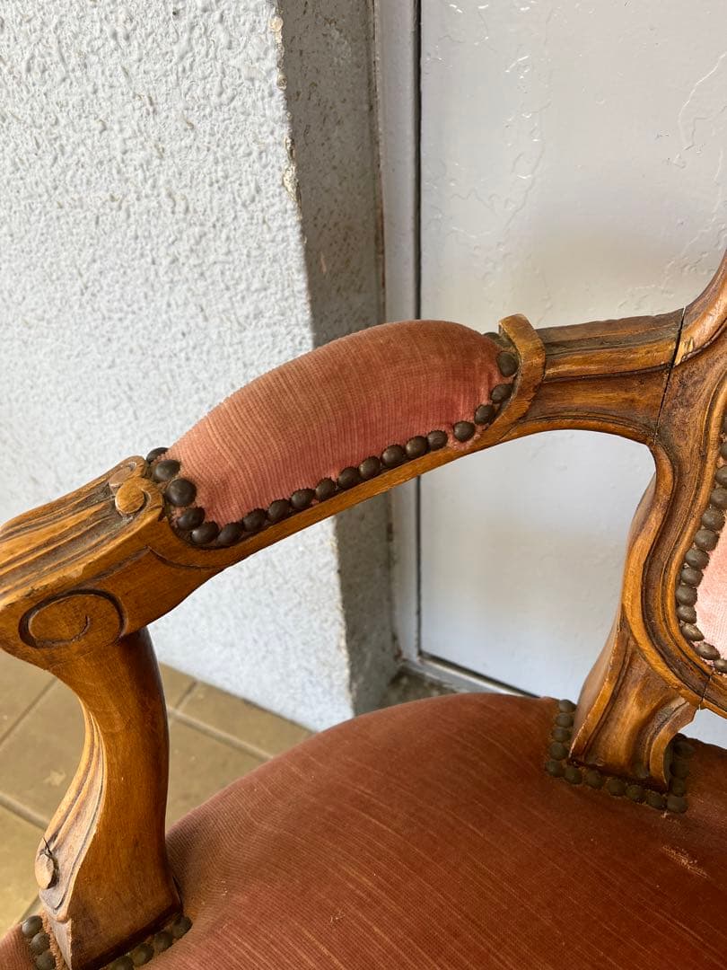 フランスアンティーク ファブリックチェア