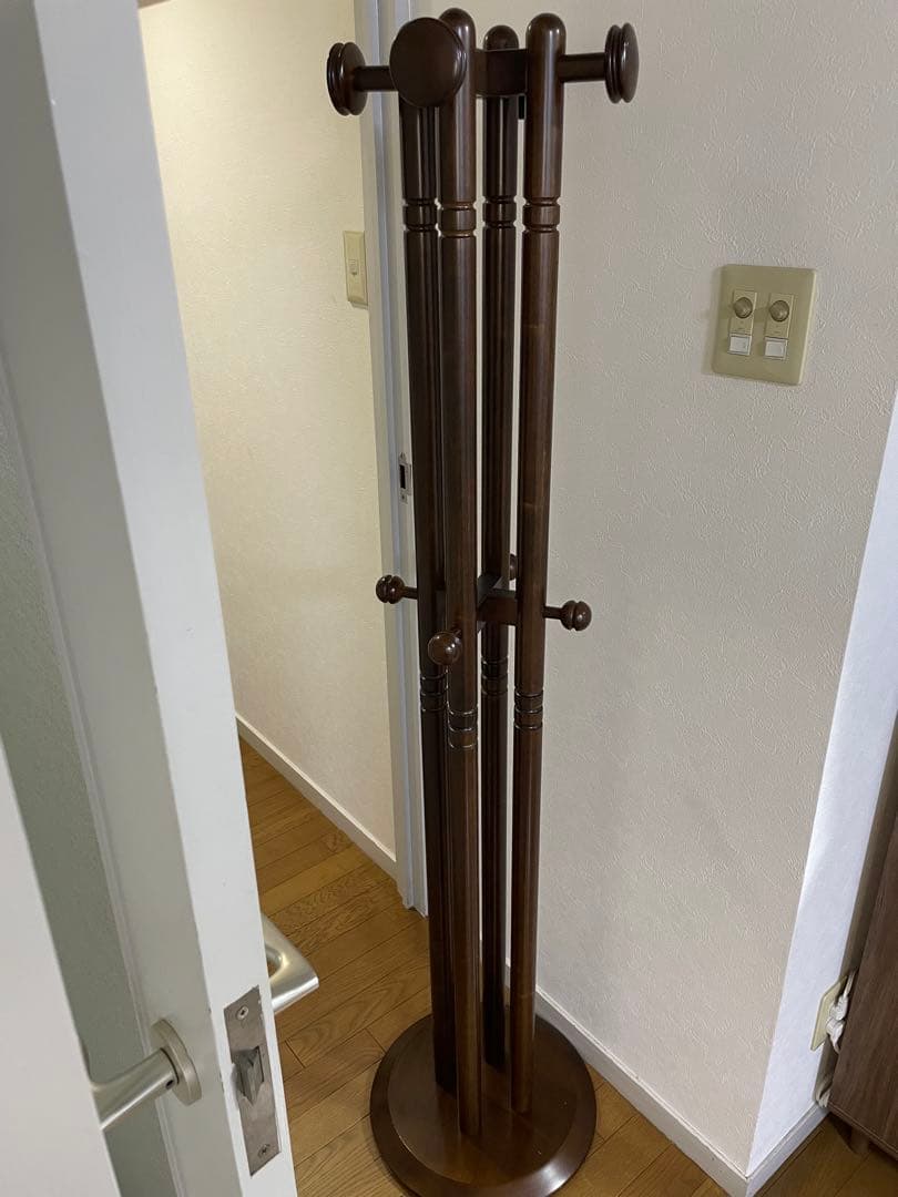 ポールハンガー　ハンガーラック　ダークブラウン