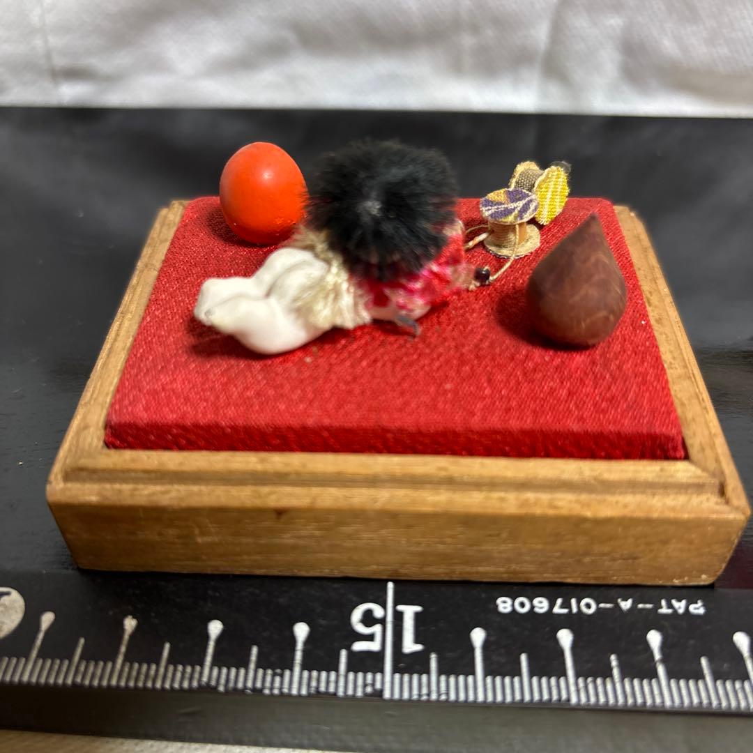 アンティーク、はいはい人形、童子こま犬、達磨ガラスケース大正昭和初期まとめて