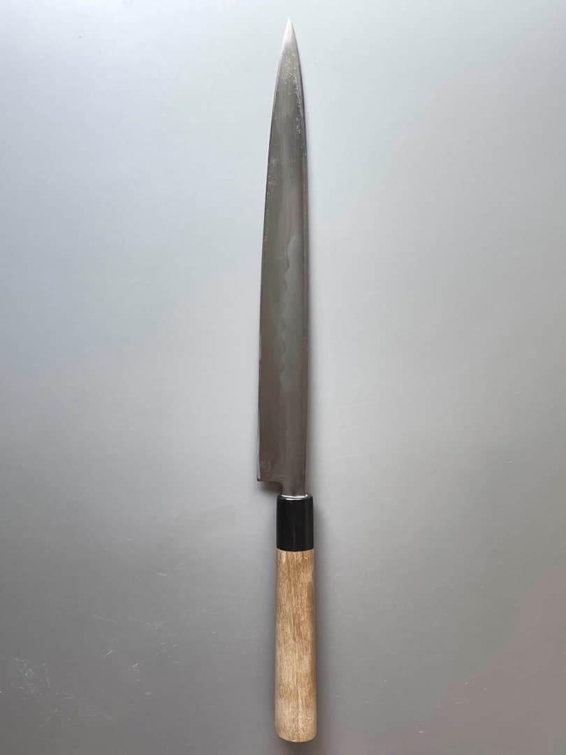 京都 有次 本焼 柳刃包丁 尺寸（30cm） 鞘付き 新品水牛柄