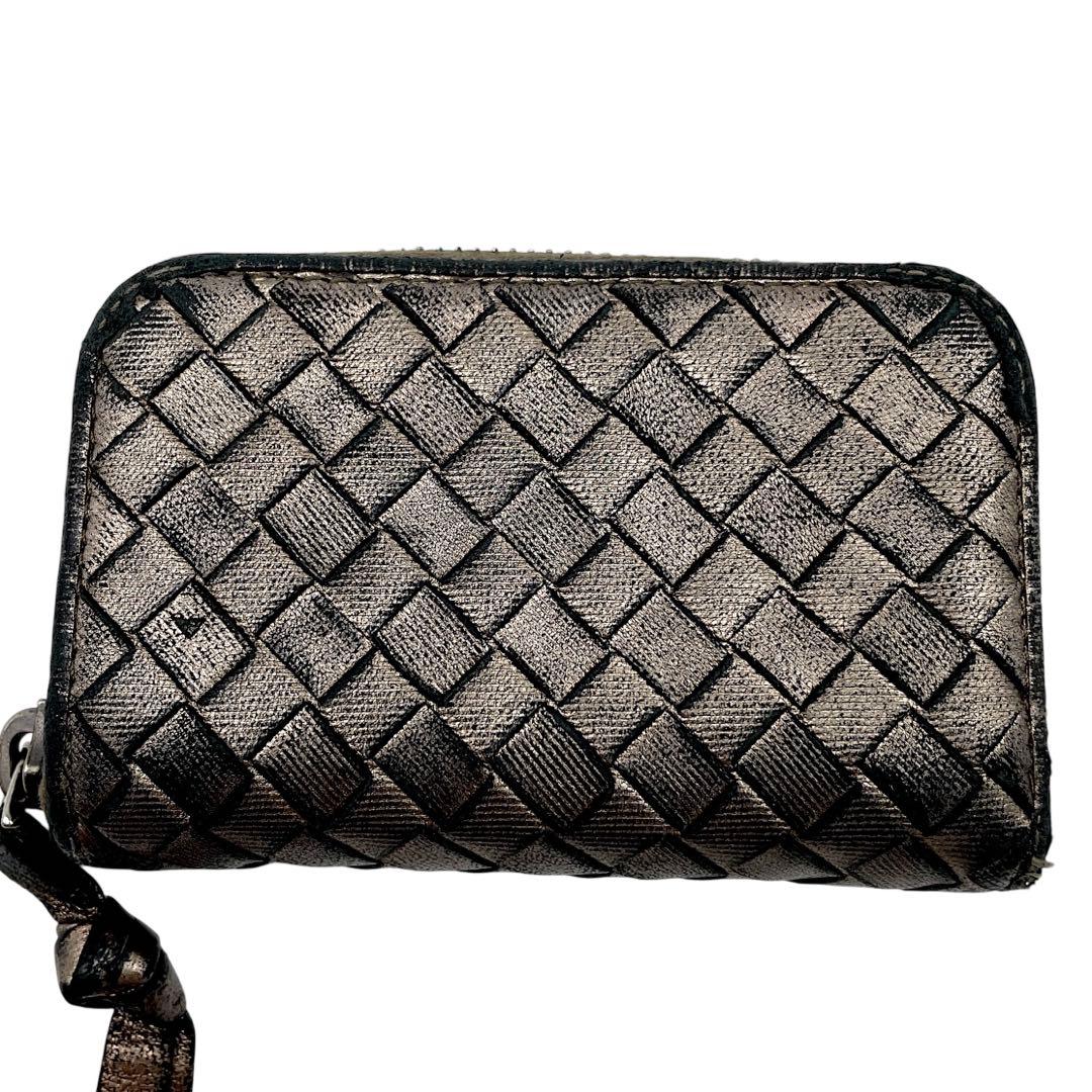 【美品】ボッテガヴェネタ　ケース　イントレチャート　メタリック