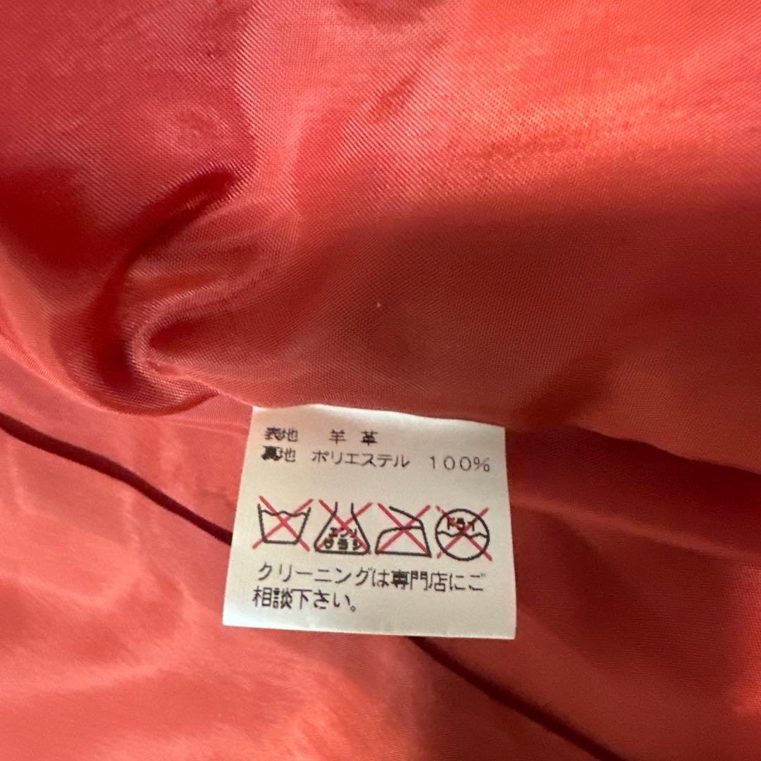 ライダースレザージャケット レディース　Mサイズ 赤色　美品！