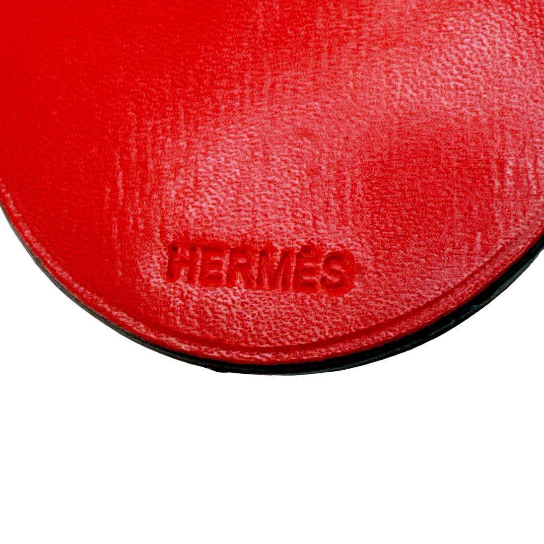 エルメス てんとう虫 レッド テントウムシ キーホルダー バッグチャーム レザー