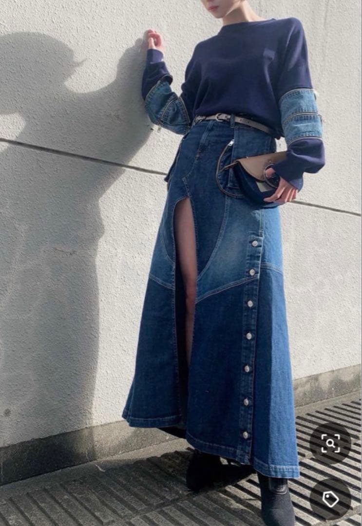 ディーゼル DIESEL ニットデニム切り替えジップディテール S