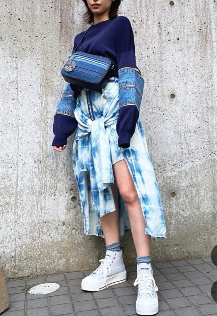 ディーゼル DIESEL ニットデニム切り替えジップディテール S