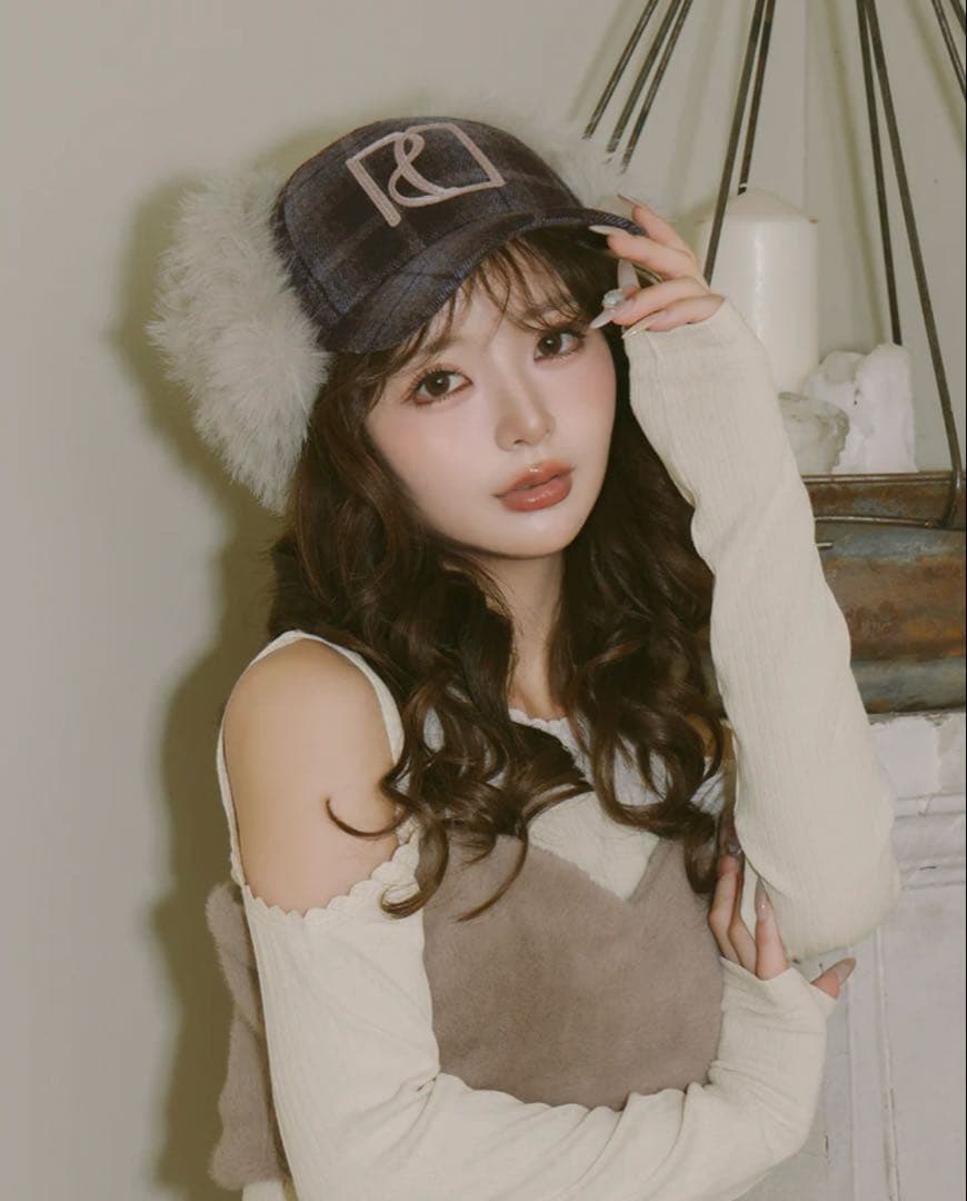 Darich ロゴフライトキャップ　帽子　ブルーブラウン　ダーリッチ