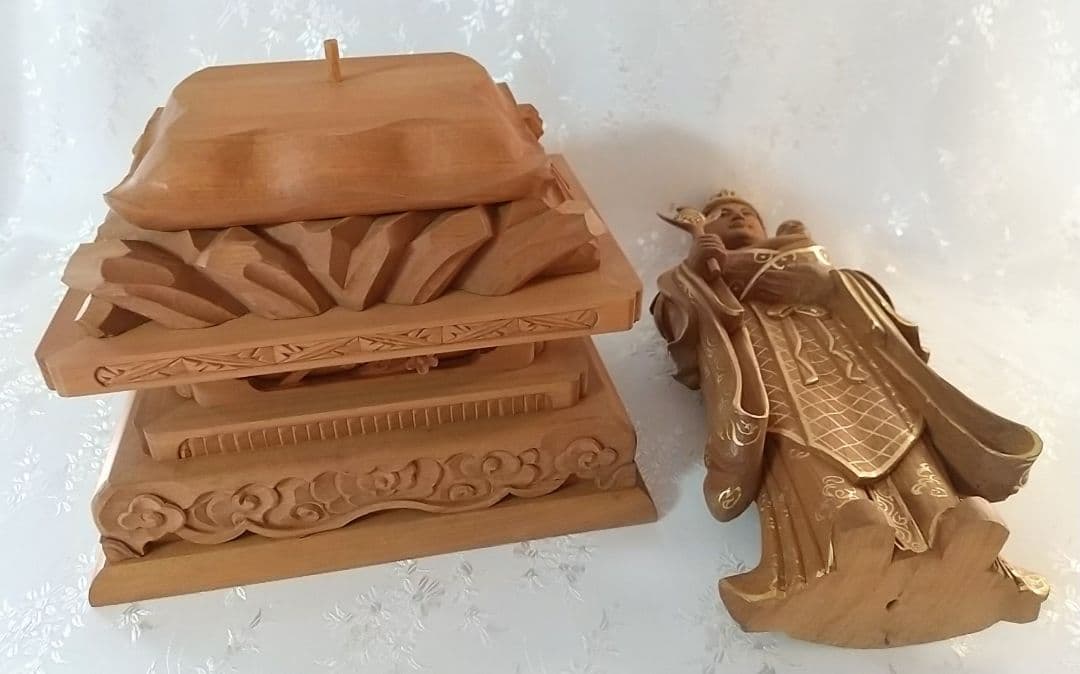 鬼子母神立像 天女形 訶梨帝母 子安 子授け 安産 守り神 木彫 仏像#507