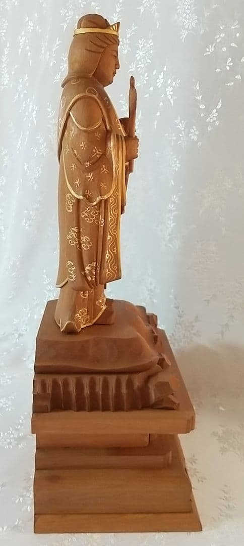 鬼子母神立像 天女形 訶梨帝母 子安 子授け 安産 守り神 木彫 仏像#507