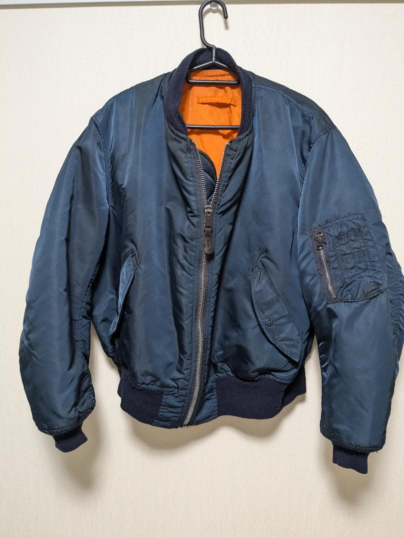 ALPHA　Alpha　 MA1　ma1　希少　紺　ネイビー　90年　USA