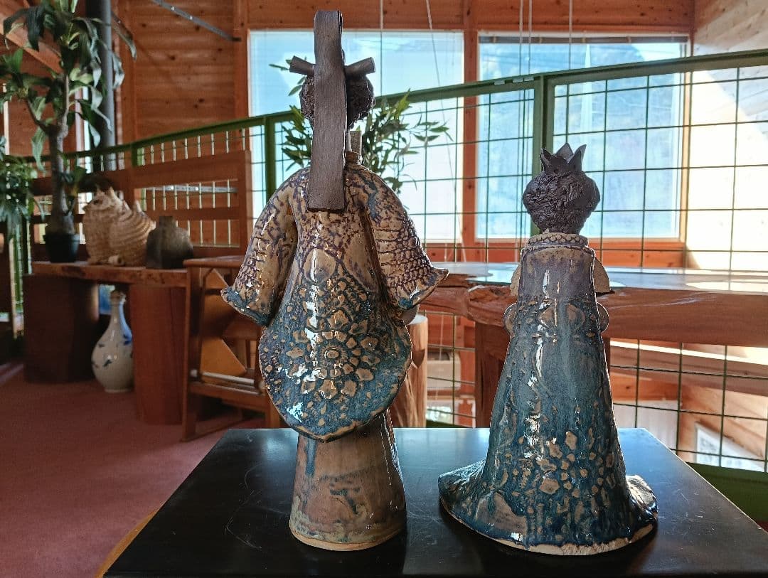 砥部焼　青芳人形　作家森元青芳　陶器 雛人形 ひな祭り飾り