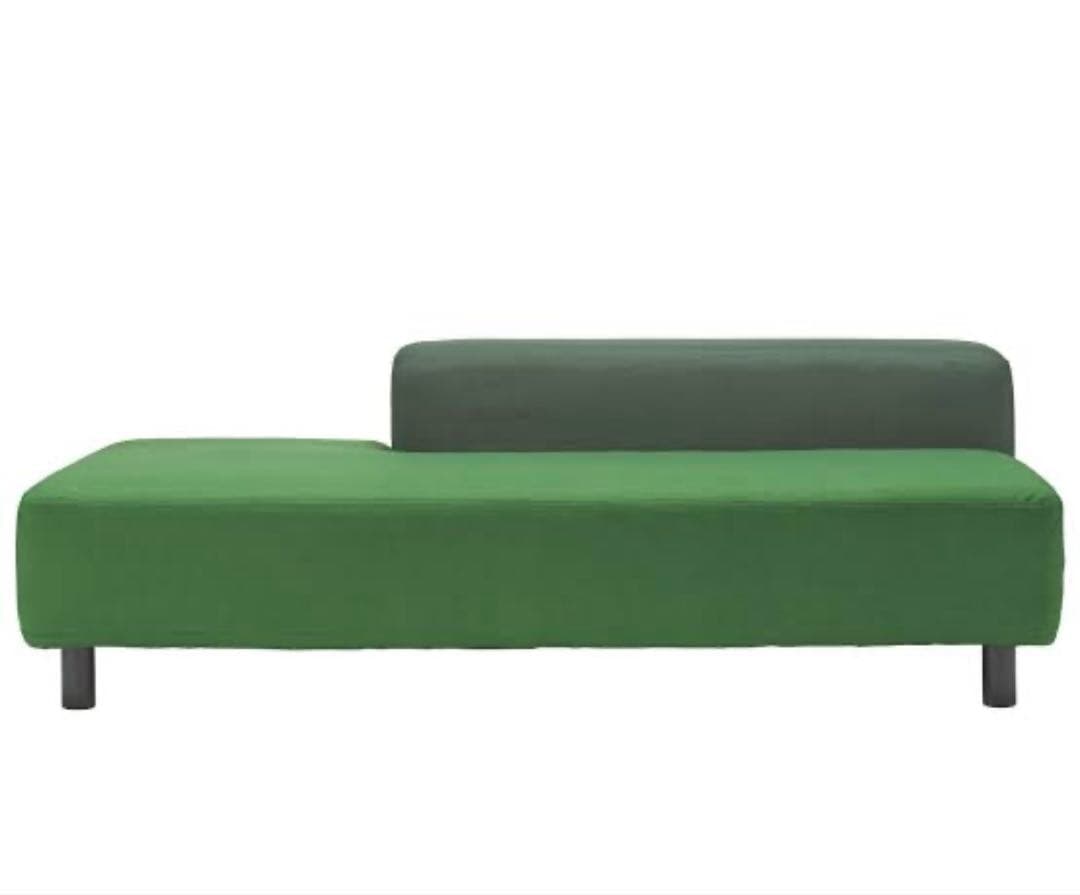 無印良品 MUJI ソファベンチ本体用カバー Lグリーン×Dグリーン