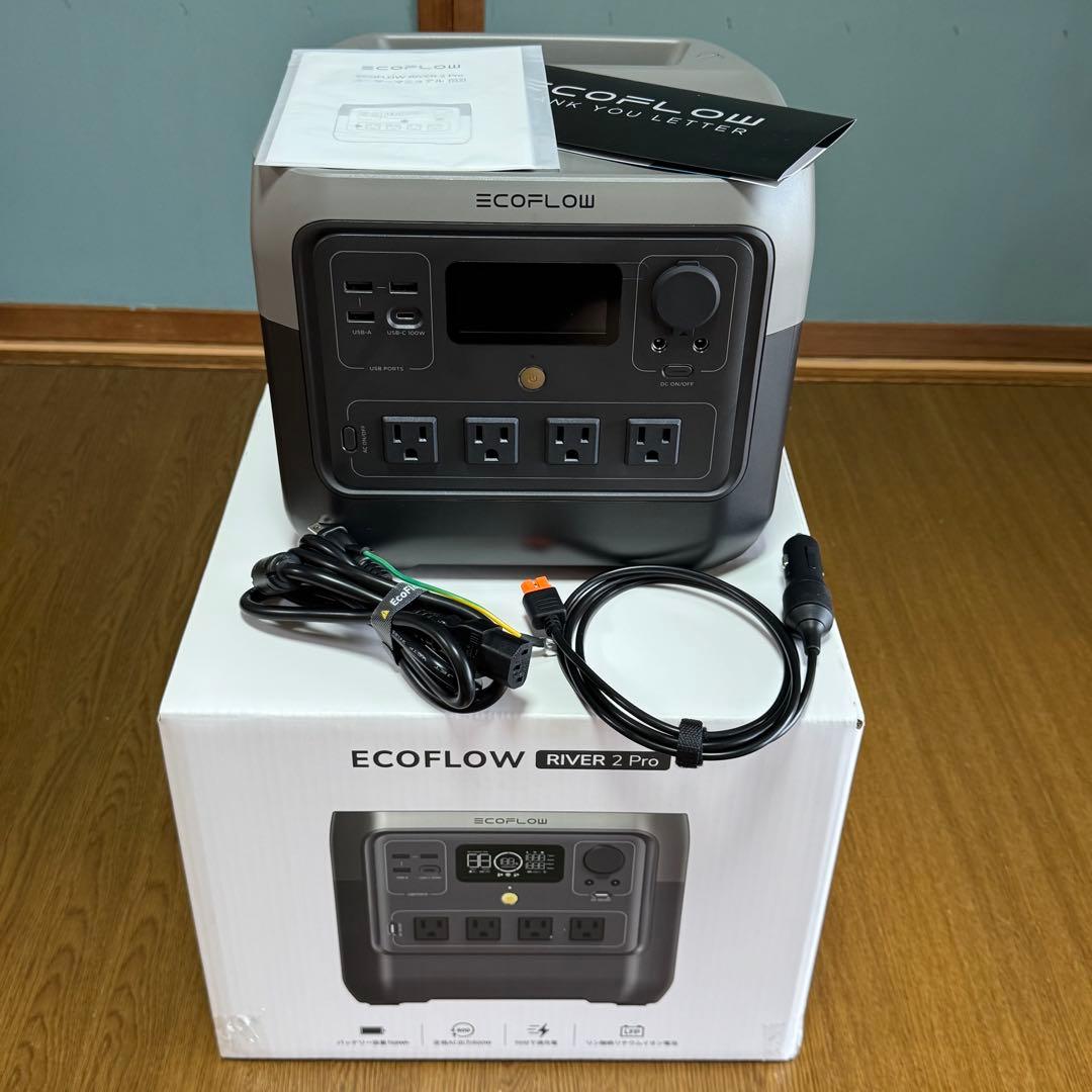 【使用少ない】ECOFLOW  2 PRO ポータブル電源【車内使用】