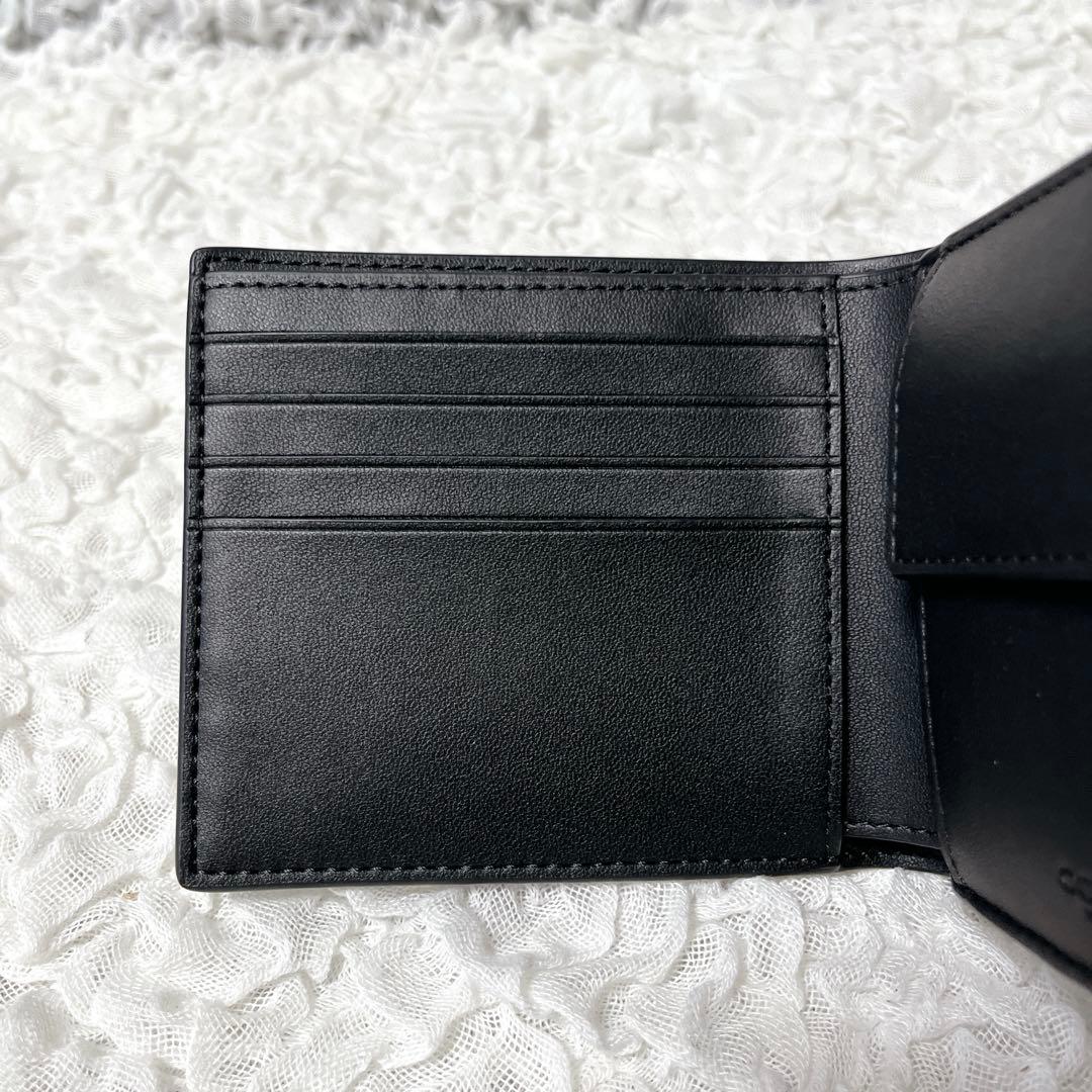新品未使用✨COACH 二つ折り財布 ブラック モノグラム　コーチ　小銭入れ付き