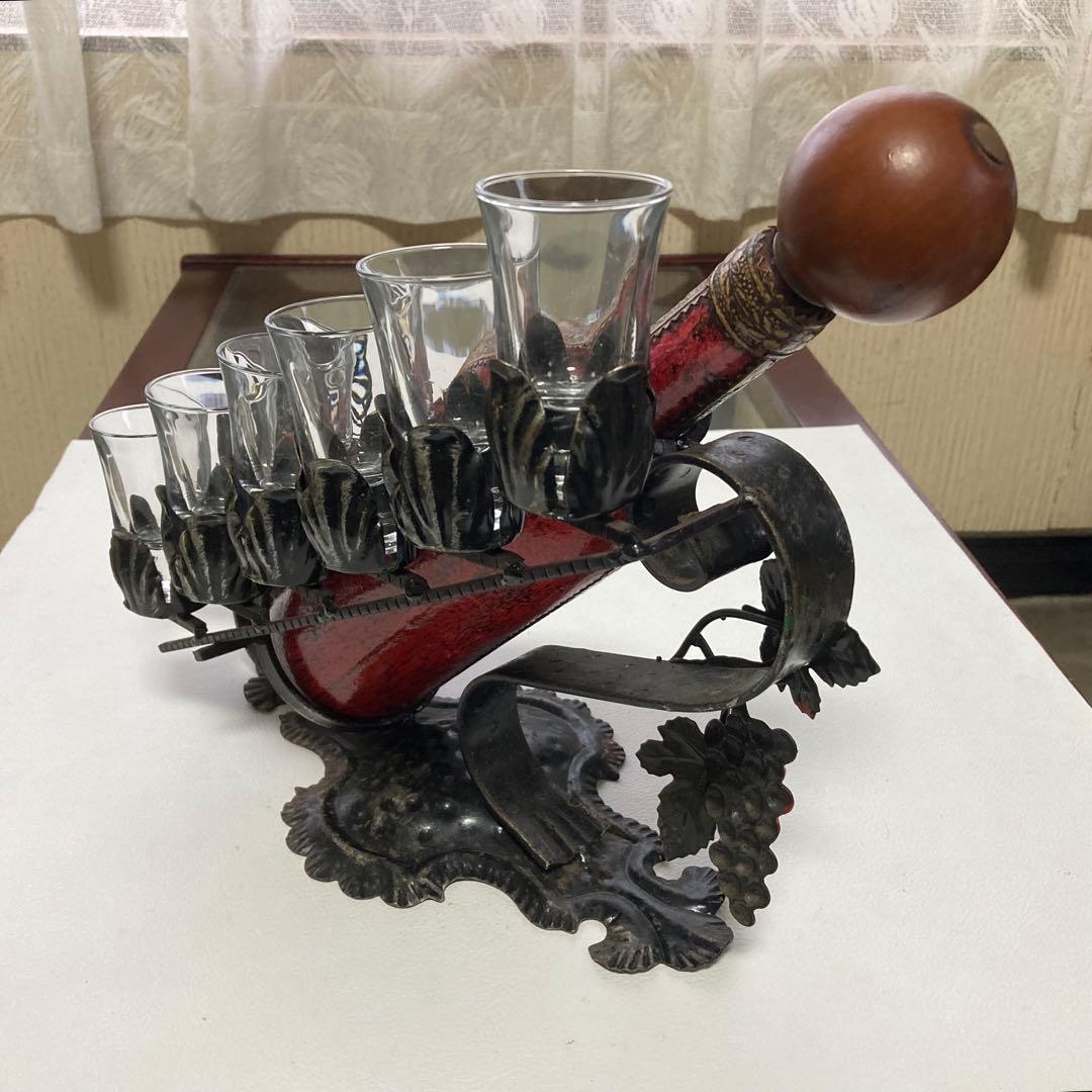 イタリア製 ワインホルダー スタンド ラック 葡萄柄 置物 オブジェ レトロ