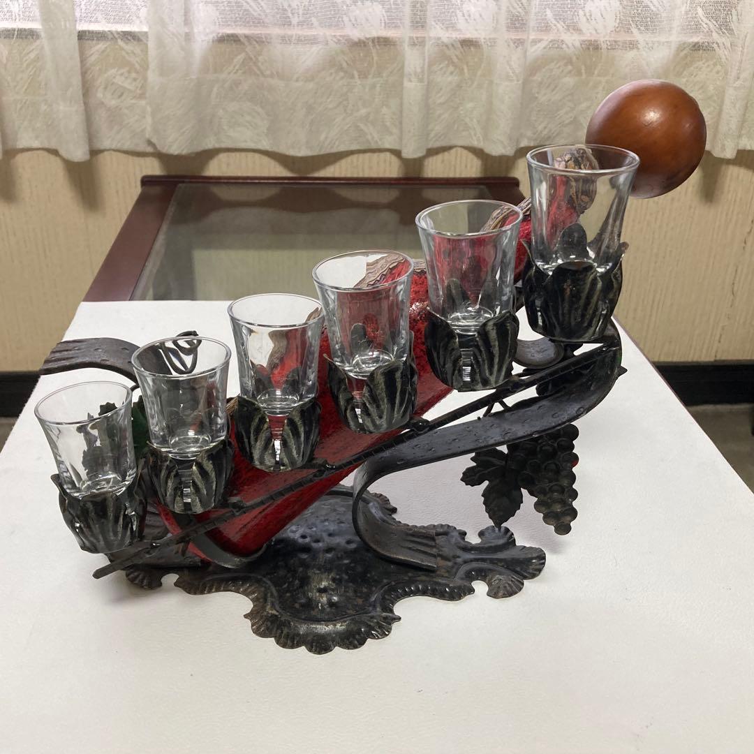 イタリア製 ワインホルダー スタンド ラック 葡萄柄 置物 オブジェ レトロ