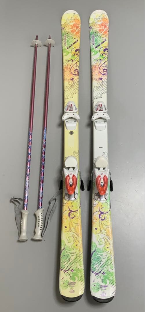 カービングスキー 4点セット　KAZAMA 板152cm／靴23.5cm