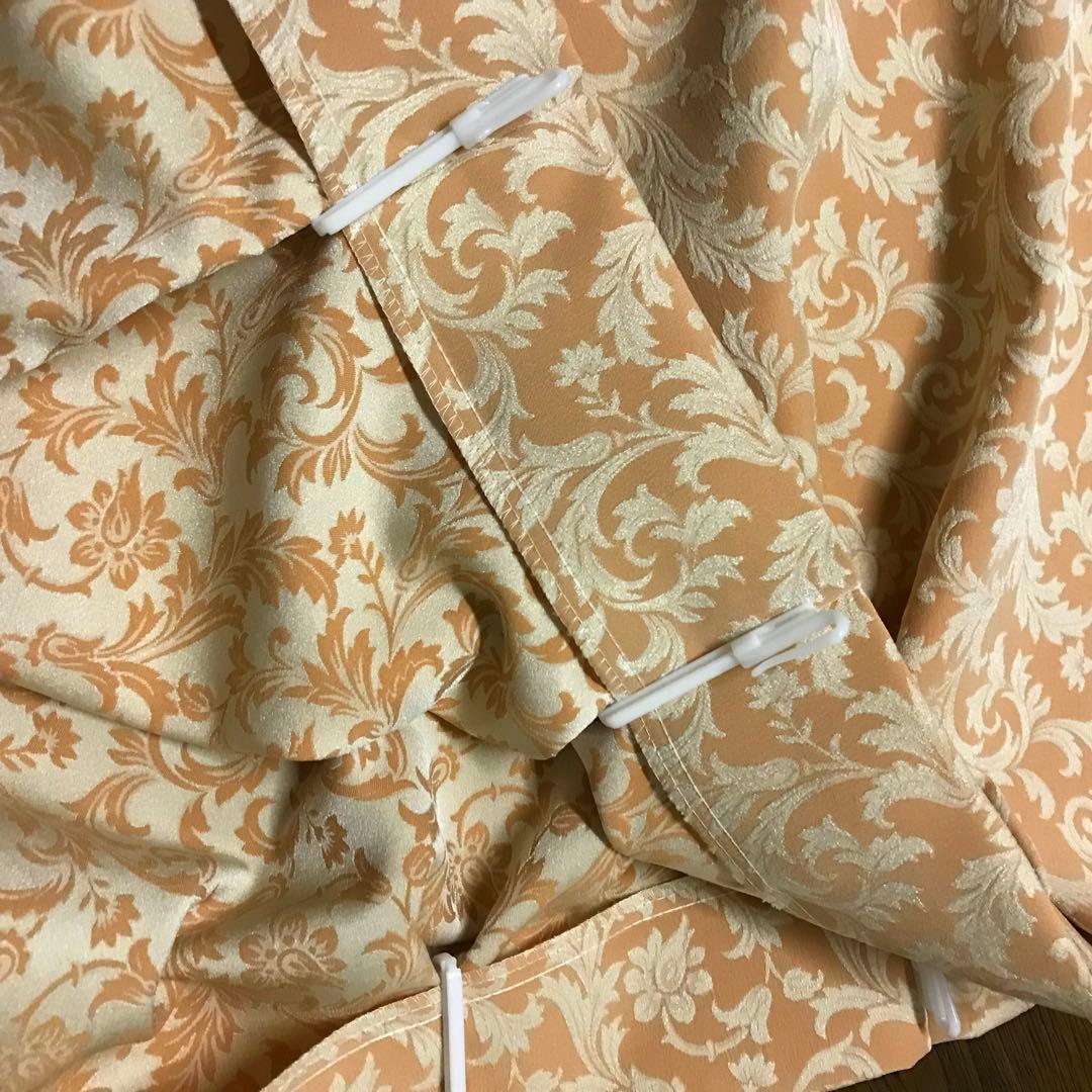 カーテン　幅125cm×丈220cm 2枚 ピンクベージュ