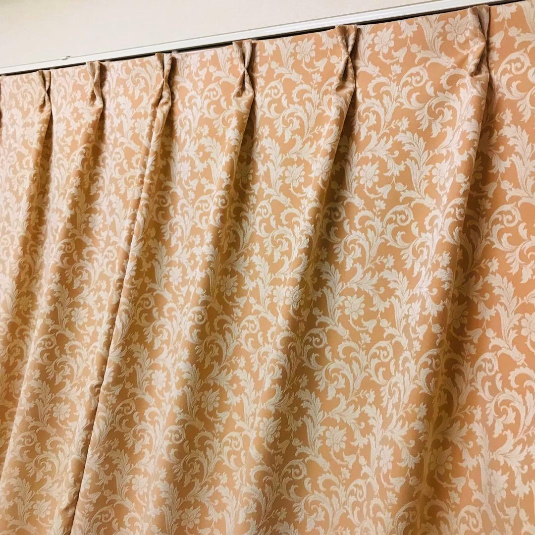 カーテン　幅125cm×丈220cm 2枚 ピンクベージュ