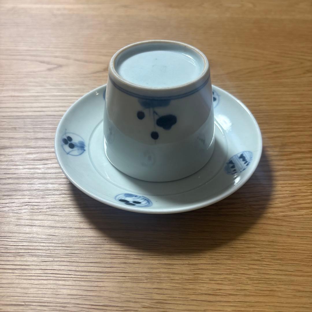 藤塚光男　染め付け蕎麦猪口　皿